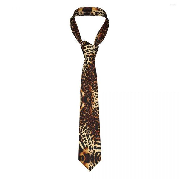 Gravatas borboleta leopardo arte tigre homens gravata moda poliéster 8 cm estreito abstrato pele selva pescoço gravata para acessórios masculinos gravatas presente