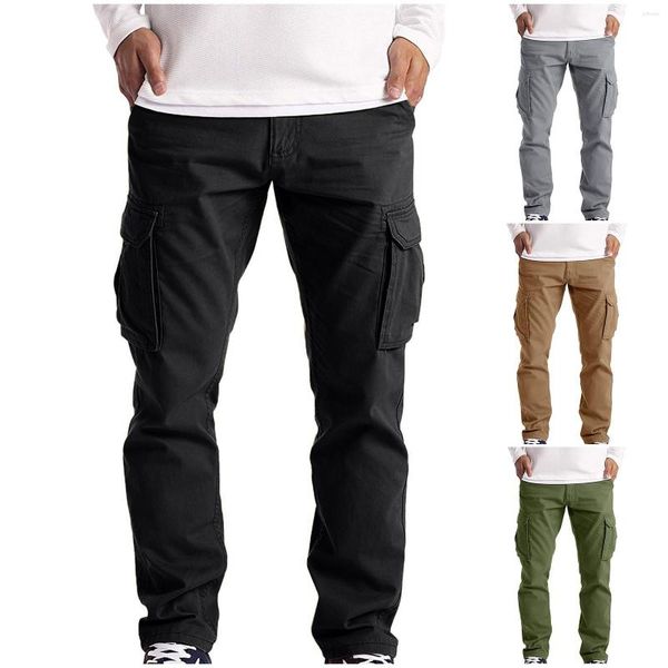 Herrenhose, schwarze Cargo-Hose, modisch, mehrere Taschen, Militär, Übergröße, taktische Herren-Outwear, gerade Hose für alle Jahreszeiten