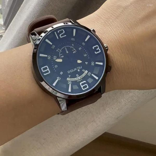 Наручные часы 2023, большие синие часы с поясом, повседневные унисекс мужские и женские подарочные кварцевые часы для пар