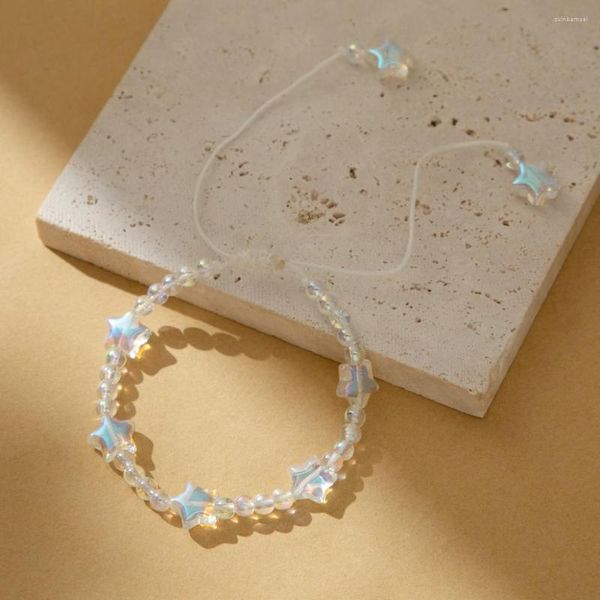 CHARM BRACELETS Yaratıcı tatlı zarif Yıldız Kristal Taş Yuvarlak Boncuk Zincir Bileklik Niş Tasarım Kadın Mücevherleri Doğum Günü Hediyesi