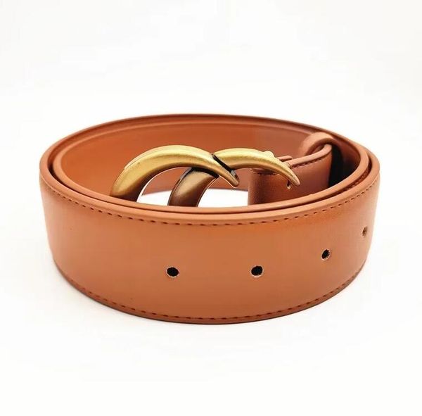 New Designer Gglies Belt Belt Belts de couro genuíno para Man Woman 3,8 cm Largura da cintura de luxo Classic Smooth Buckle 20 Cor