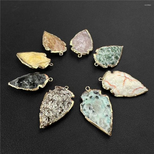 Pingente colares moda setas pedra reki labradorite quartzs jaspers pingentes para jóias góticas fazendo homens colar brincos accessori