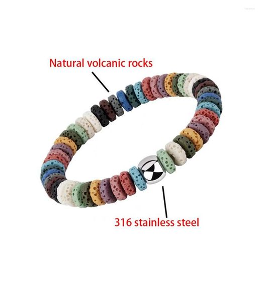 Bracciali a maglie 8 perline da 4 mm 7 chakra braccialetto di lava tessuto a mano colore naturale bohemien yoga fascino regalo di gioielli di moda femminile.