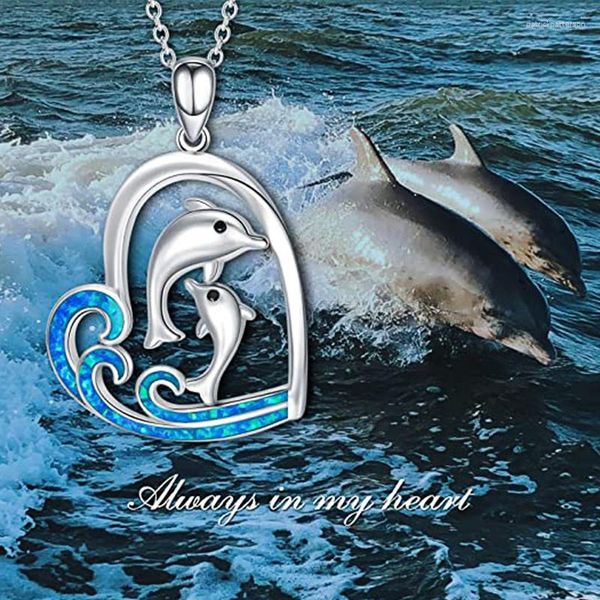 Colares Pingente Huitan Chic Dolphin Colar Feminino Acessórios de Festa com Design Delicado Moda Adolescente Meninas Animal Jóias Para Mulheres