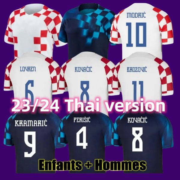 22 23 Croacia MODRIC Fußballtrikots Nationalmannschaft MANDZUKIC PERISIC KALINIC 2023 Kroatien Fußballtrikot KOVACIC Rakitic Kramaric Spieler Herren Kinder Kit Uniformen