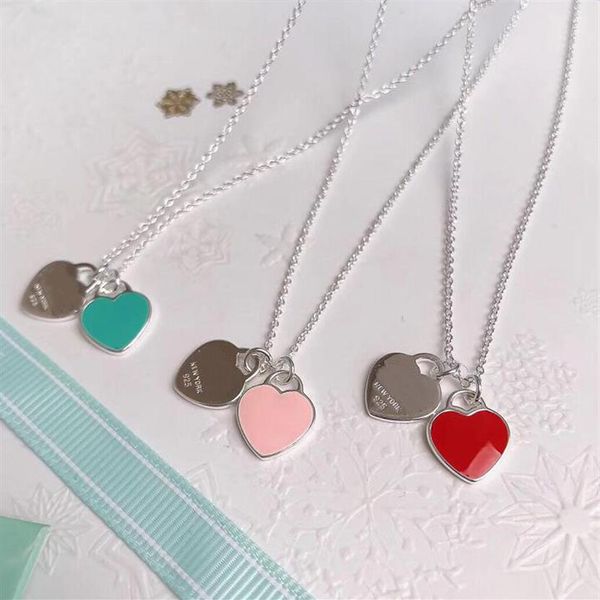 Tasarımcı Takı Kadınlar Kalp Kolye Paslanmaz Çelik Gümüş Gül Altın Mektup Kolye Takım Moda Retro Yıldız Stili282G