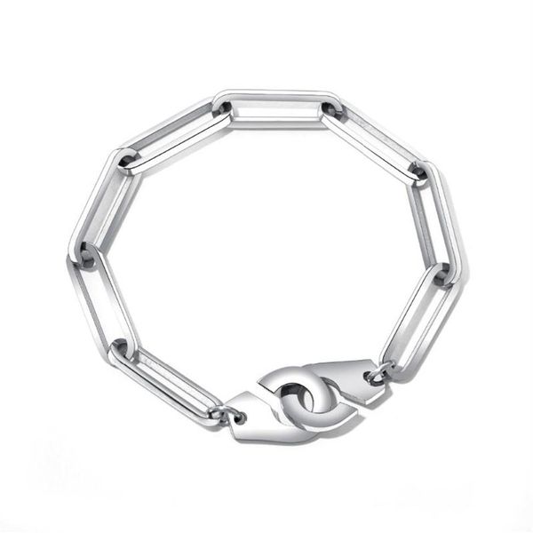 Link chain moda criativo charme algemas pulseiras para amante de aço inoxidável link hook-ups projetado casal jóias gif264m