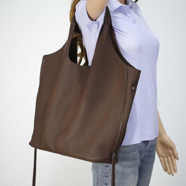 Abendtaschen MS Oversize Weiches Leder Frau Schulter Handtasche Luxus Rindsleder Schule Büchertasche Geräumige Casual Tote Lady Big 2023