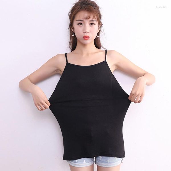 Kadın Tankları 2xl-6xl Kadınlar Üstler Moda Günlük Katı Şeker Renk Modal Pamuklu Kolsuz Yelek Tişört Tişört Basit Camis Plus Boyut