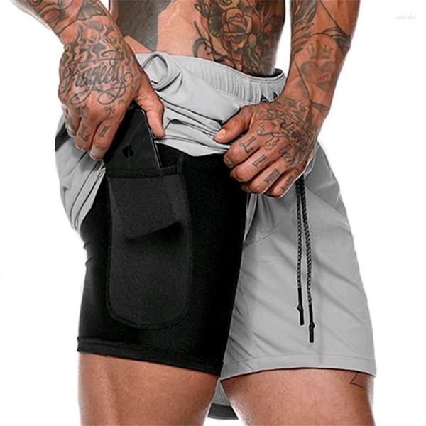 Herren-Shorts GYM WINER Double-Deck Herren-Fitness-Bodybuilding, atmungsaktiv, schnell trocknend, für Fitnessstudios, Freizeit, Jogger, Herren