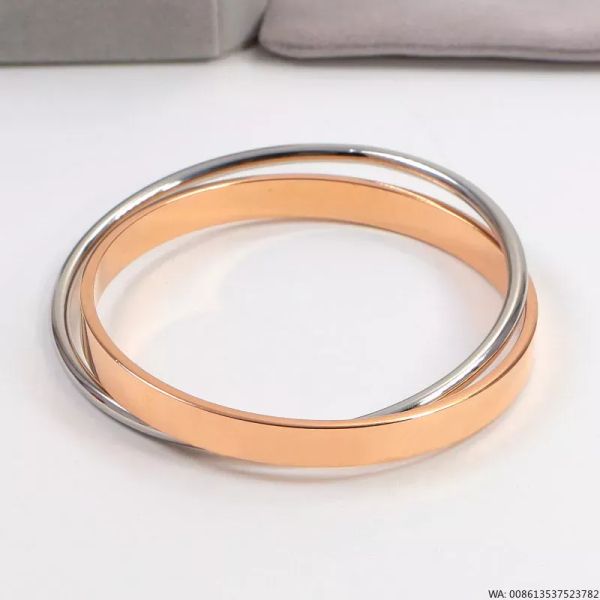 2023 novo estilo de jóias venda quente pulseira de alta qualidade real aço inoxidável amor pulseiras ouro prata rosa cores anel duplo pulseira feminino masculino jóias na moda