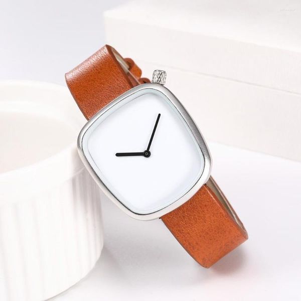 Relógios de pulso único criativo unisex relógio relógio para homens mulheres casal geek elegante relógios de pulso de couro moda quartzo