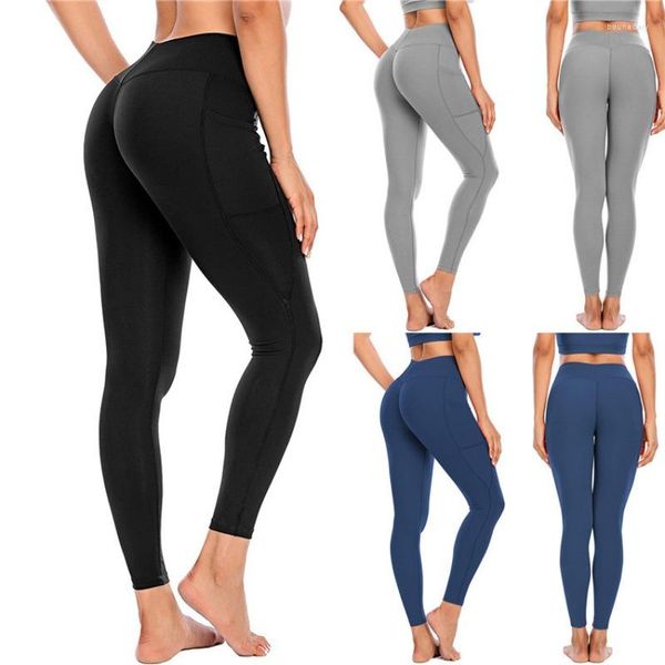 Leggings femininas cinza fino mulheres design de moda cintura alta estiramento magro legging bolso push up mulher casual esporte correndo calças