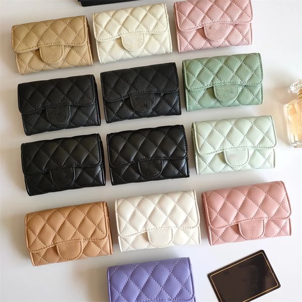Brieftasche Designer Frau Männer Luxusmarke CC Brieftasche Kartenhalter klassisches Muster Kaviar Schaffell Material Brieftasche