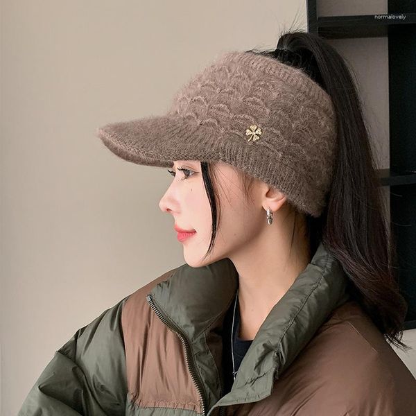 Женская бейсбольная кепка с козырьком, модная корейская вязаная шапка 2023 года, шапка-бини с козырьком, пустые зимние шапки для Gorras Hombre