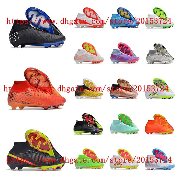 Erkek Erkek Kadın Futbol Ayakkabıları Zoomes Mercurial Superfly IX Elite FG Futbol Kelepçeleri Scarpe Da Calsio Firma Zemin Botları Tacos De Futbol Boyutu 35-45EUR