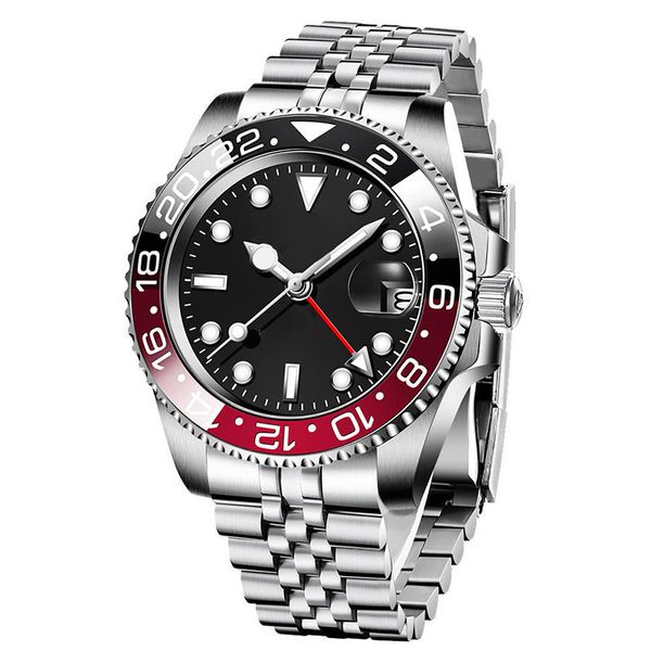 Lüks su geçirmez aydınlık watchwatches otomatik mekanik 40mm erkek izle 904l paslanmaz çelik mavi siyah seramik safir cam süper montre de lüks hediyeler