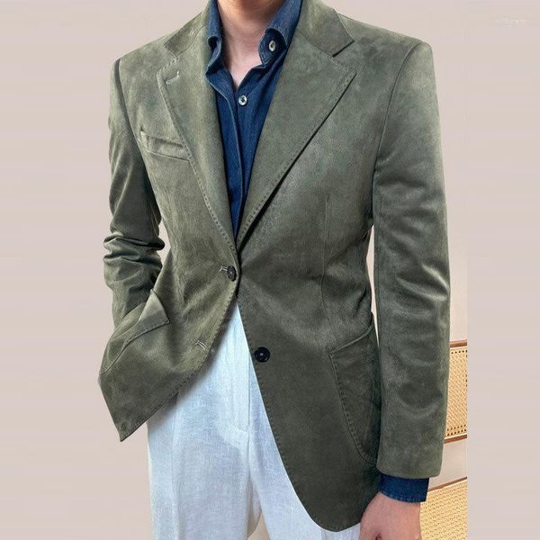 Abiti da uomo Blazer elegante di lusso Hombre Chaqueta Matrimonio Sposo Abiti formali Social Club Giacca da uomo Colletto grande italiano