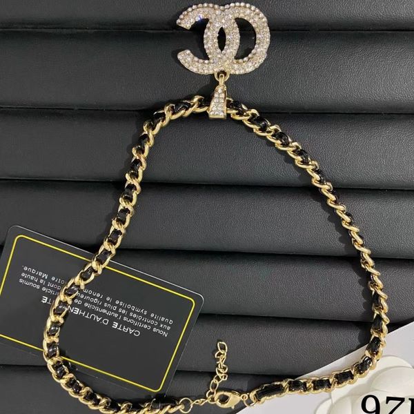 Mode-Stil-Choker-Halskette, Designer-Schmuck, 18 Karat vergoldet, Buchstaben-Anhänger-Halsketten für Frauen und Mädchen, Verlobungsschmuck, Geschenk, Top-Qualität