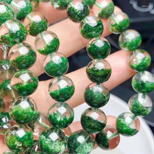 Bracciali a maglie Bracciale in quarzo verde naturale da giardino Bracciale in cristallo con pietre preziose di moda per donne che guariscono il regalo di festa della Boemia 1 pz