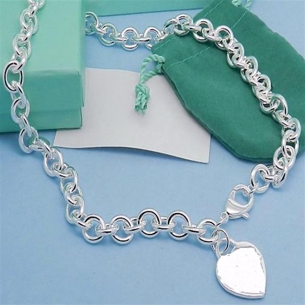 2019 neueste Ankunft Silber 925 dicke Silberkette Herz Anhänger Halsketten billig Charms Größe mit Box und dastbag279m