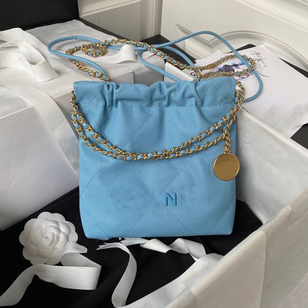 23k New Designer Chain Bags 10A Top Quality Womens Luxury Mini 22 Bag Caviar Cowhide Handbagss High End Lady Bolsas de Ombro Imitação 20cm Crossbody Bags Bolsa com caixa