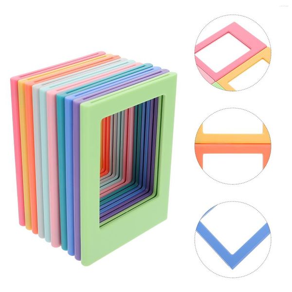 Quadros 10 Pcs Cor Magnética Po Frame Picture Holder Geladeira Resina Adesivos Geladeira