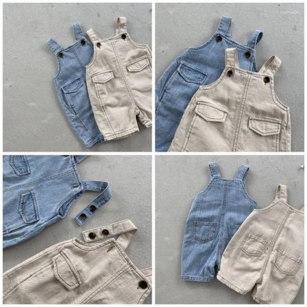 Hosen 2023 Sommer Baby Mädchen Denim Shorts Infant Jungen Solide Overalls Kinder Vielseitige Baumwolle Casual Jeans Overall Kinder Kleidung