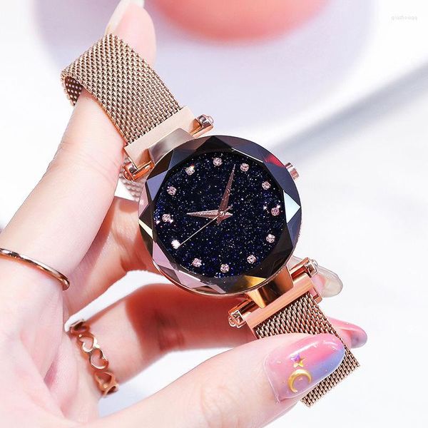 Relógios de pulso 2023 mulheres relógios magnético céu estrelado feminino relógio de quartzo relógio de pulso moda senhoras relógio de pulso relogio feminino