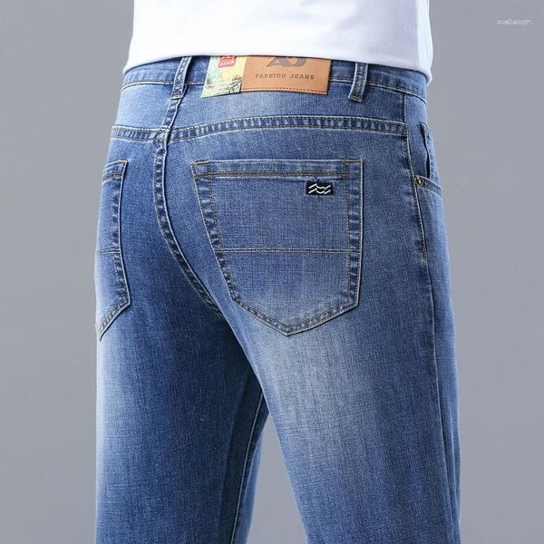 Jeans da uomo 2024 Abbigliamento da lavoro Tessuti elasticizzati classici Pantaloni larghi a gamba dritta Pantaloni casual in denim per tutti i abbinamenti Maschile