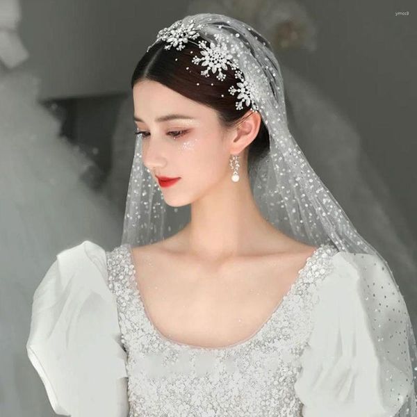 Fermagli per capelli Fata carina Stile coreano Corona Accessori da sposa in cristallo Diadema Fascia per capelli con strass Fascia per capelli con fiocco di neve