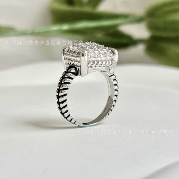 Luxusschmuck Ringe 925 Sterling Silber dichter Satz Zirkon Ring Twisted Thread Damen RBMJ