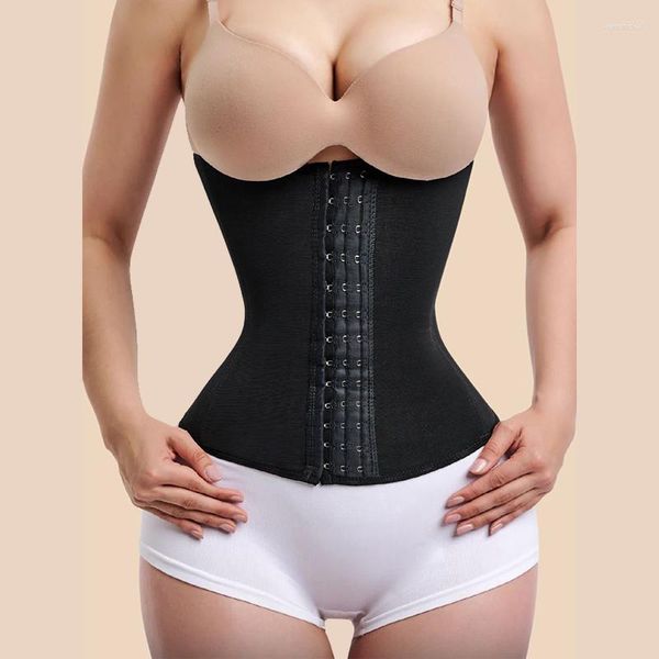 Intimo modellante da donna Doppia compressione Clessidra Allenatore in vita Gancio regolabile Cintura modellante per il corpo Bustino in gomma Corsetto Femme Controllo della pancia