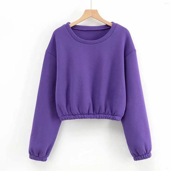 Felpe con cappuccio da donna autunno e inverno colore casual vestibilità ampia vita colletto tondo felpa pullover da donna manica lunga