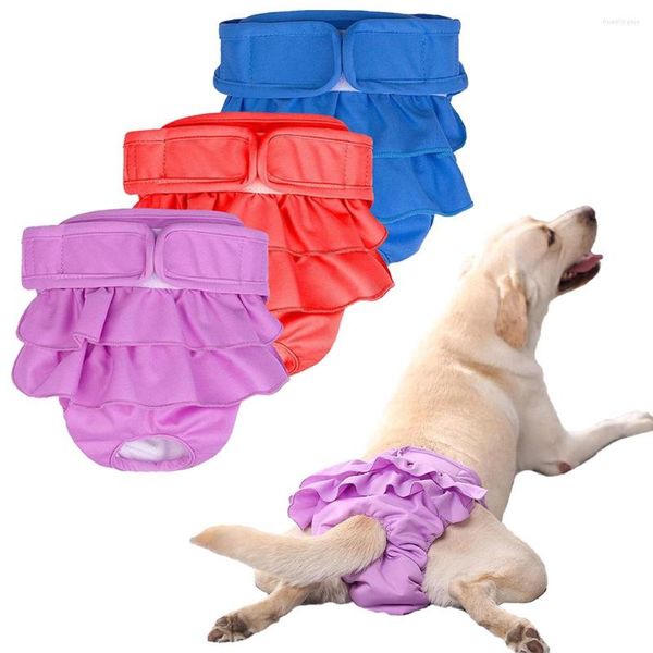 Cão vestuário calcinha fraldas fêmeas cães calças fisiológicas altamente absorvente período roupa interior reutilizável lavável calças menstruais