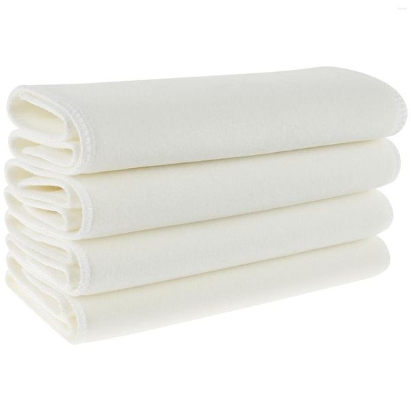 Sacos de armazenamento 4pcs pano de flanela de bambu para pacote de óleo essencial reutilizável almofadas de compressa laváveis macias e confortáveis