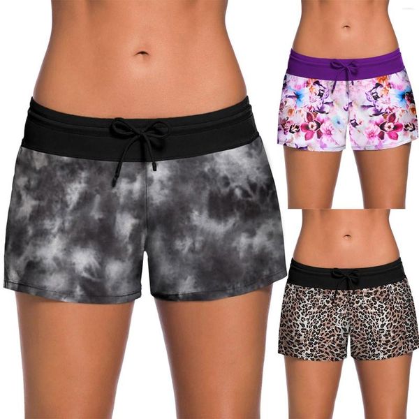 Shorts femininos nadam para mulheres plus size troncos boxers conservadores rendas até cuecas boxer