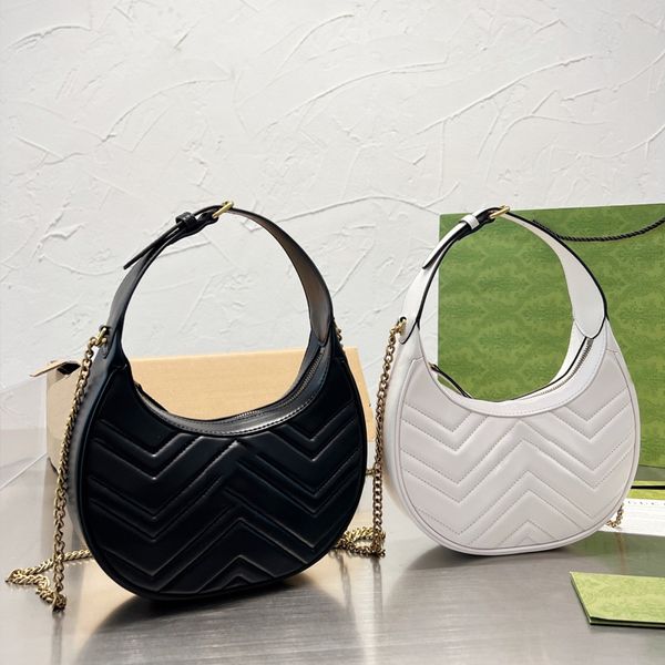 Marmont Half Moon Bag Borsa da donna firmata Mini Borsa a tracolla Pelle di vitello 10a Hot Bag con bella scatola No71