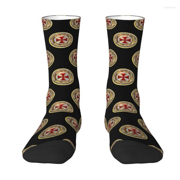 Мужские носки средневековый символ тамплиеров крест платье мужские женские теплые забавные новинка рыцари масонской команды