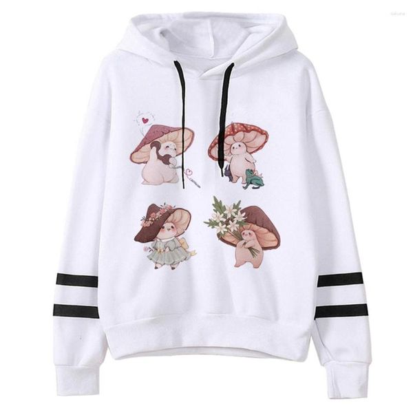 Hoodies femininos cogumelo mulheres kawaii gráfico puxa camisa com capuz roupas femininas