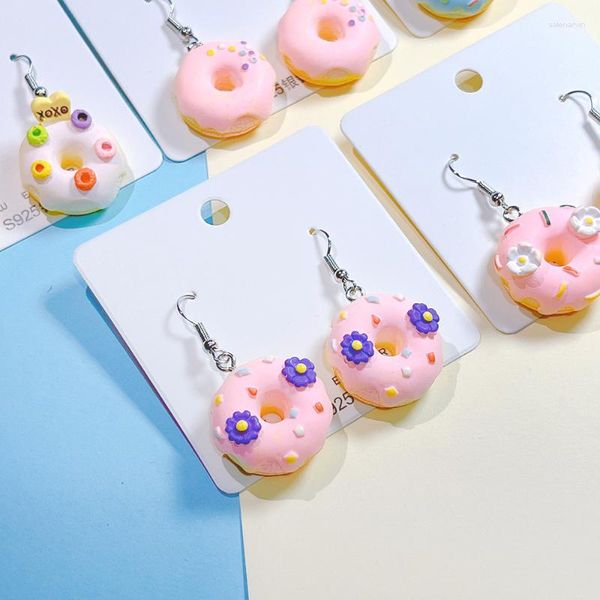 Ohrstecker Candy Farbe Cartoon Süße Donut Blume Baumeln Ohrhaken Für Frauen Lustige Niedliche Geometrische Schmuck Geschenk