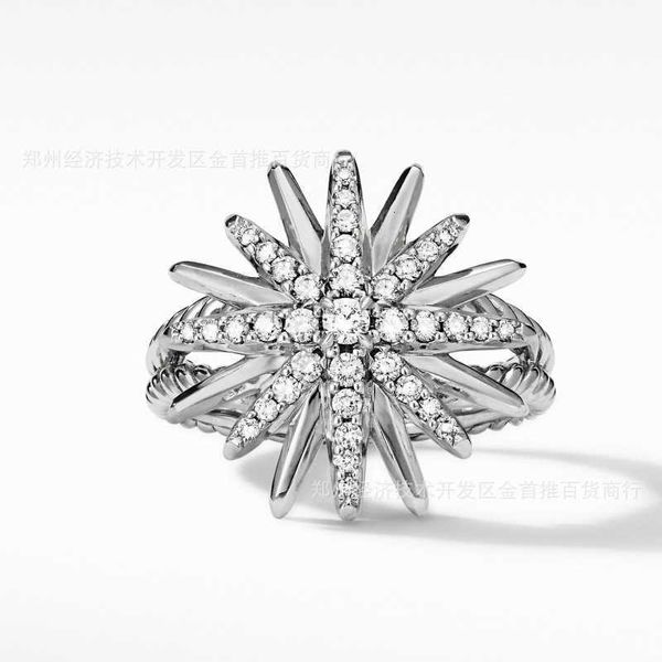 Versand Luxusschmuck Moderinge 925 Sterling Beliebte Silber Bijoux Sonnenblume kostenloser Designer Verlobungsring S8HJ