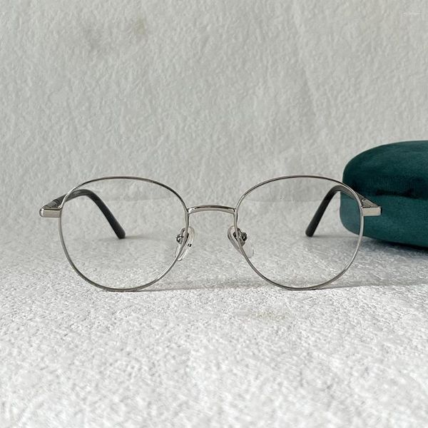 Óculos de sol prata metal quadro oval redondo óculos para mulheres e homens moda óculos de sol unisex