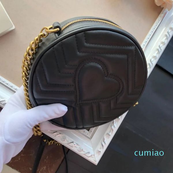 Bolsa redonda com desconto por atacado, bolsa feminina de ombro de couro com caixa, bolsa de mão com letras, frete grátis