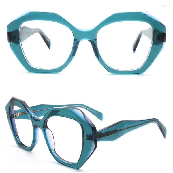 Óculos de sol quadros funky womens óculos ópticos para mulheres óculos geométricos quadrado verde óculos prescrição na moda