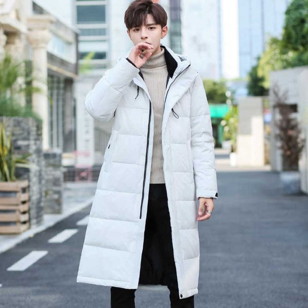 Parkas masculinas para baixo inverno novo produto comprimento médio joelho engrossado casaco casal pato quente moda wear