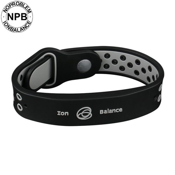 Benefícios para a saúde equilíbrio íon terapia de energia silicone esportes gargantilha turmalina germânio pulseira bracelet332F