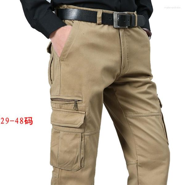 Pantaloni da uomo Cargo Men Thick Warm Fleece Winter S Pantaloni militari tattici dell'esercito Swat Big Size 29- 44 46 48