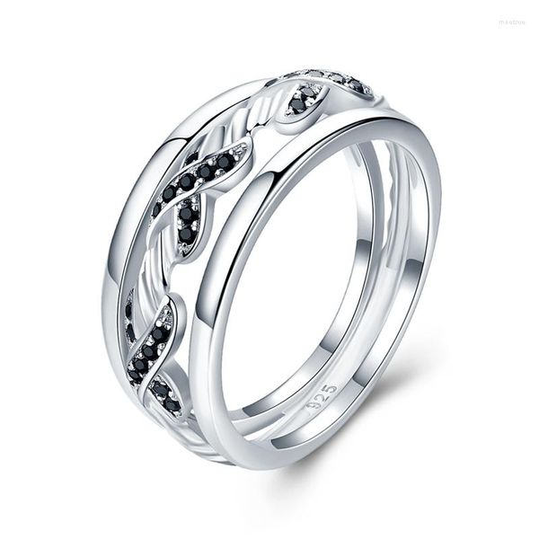 Cluster Anelli BLACK AWN 2023 Trendy 925 Sterling Silver Fine Jewelry Baguet Row Fidanzamento Spinello Matrimonio Per Le Donne G039