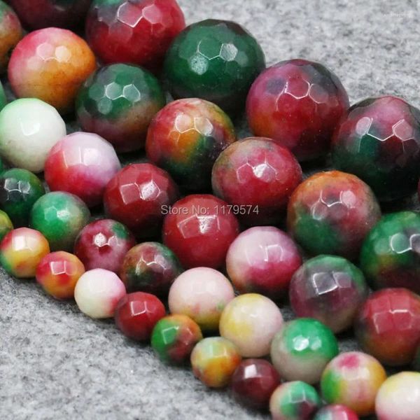 Grânulos 6mm 8mm 10mm 12mm 14mm Acessórios Multicolor Facetado Rodada DIY Bola Pedra Acessório Parte Jóias Fazendo Design Presentes